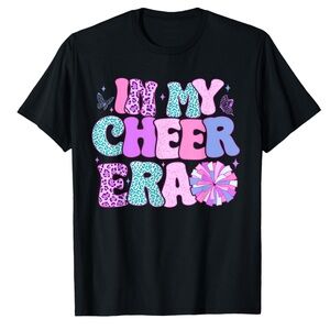 NWT Girls Black “In My Cheer Era” Tshirt- Med‎